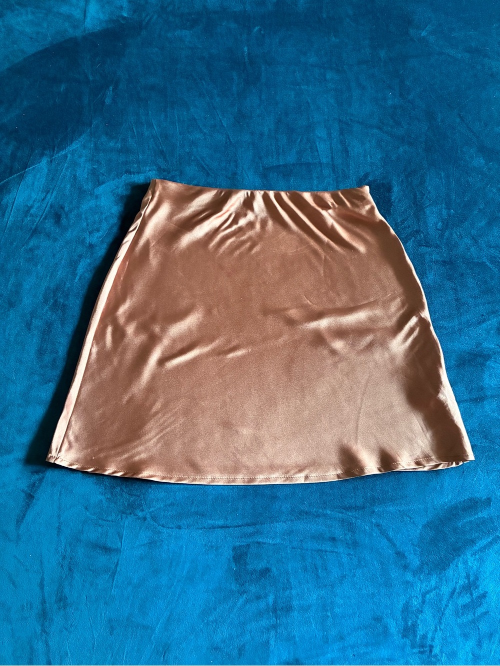 ICONE SIMONS Rose Gold Satin Mini Skirt